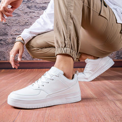 Faux Leather Skate Shoes Casual Flat Wear Resistance Sneakers