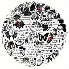 50pcs Gothic Bible Graffiti Stickers for Mobile Phone Cup Guitar Skateboard