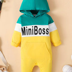 Baby Boy MINI Block Hooded Jumpsuit