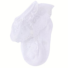 Baby Girls Lace Ruffle Socks, Summer Wear