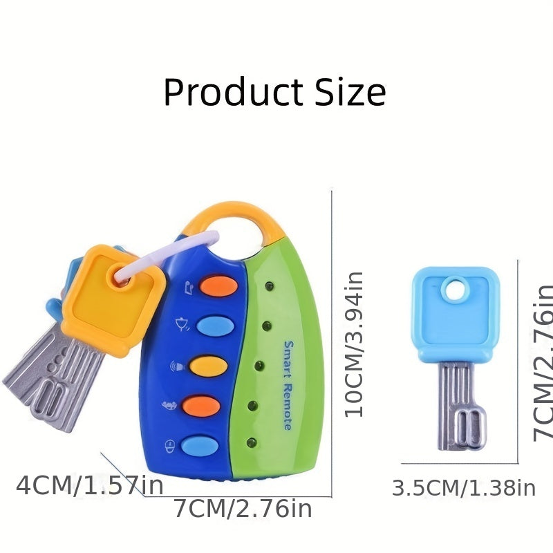 Baby Toy Musical Cartoon Car Key Vocal Smart Remote Car Voices Pretend Play