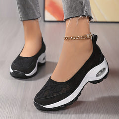 Women's Lace Air Cushion Walking Shoes Breathable Outdoor Casual Sneakers