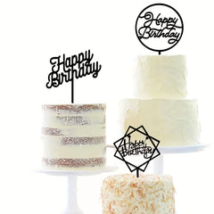 6pcs Happy Birthday Acrylic Cake Toppers