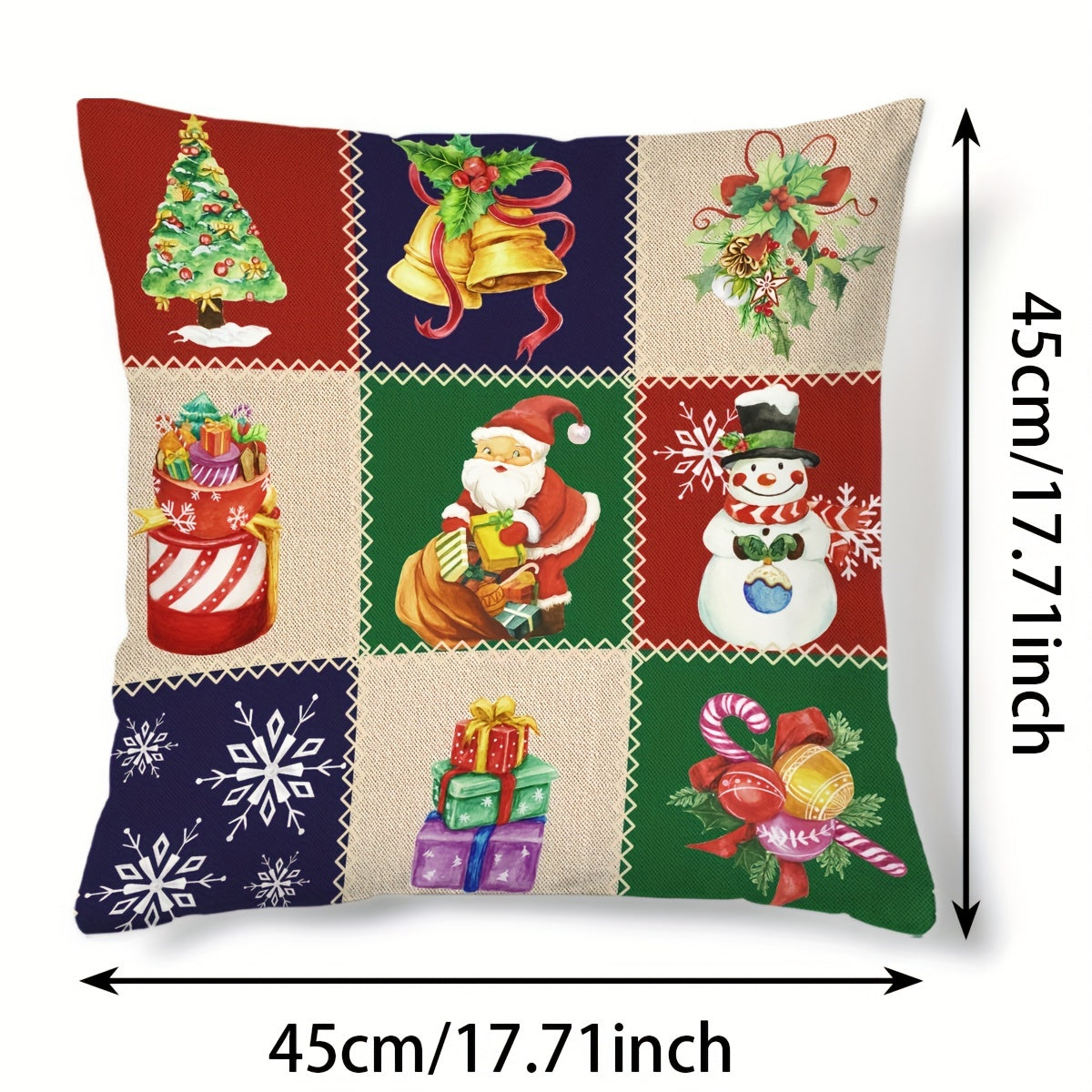 Christmas Snowman Santa Throw Pillow Covers - Holiday Decor