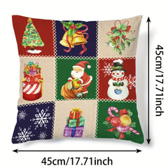 Christmas Snowman Santa Throw Pillow Covers - Holiday Decor