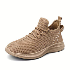 Men's Casual Lace Up Woven Sneakers Comfy Breathable Shock Absorption