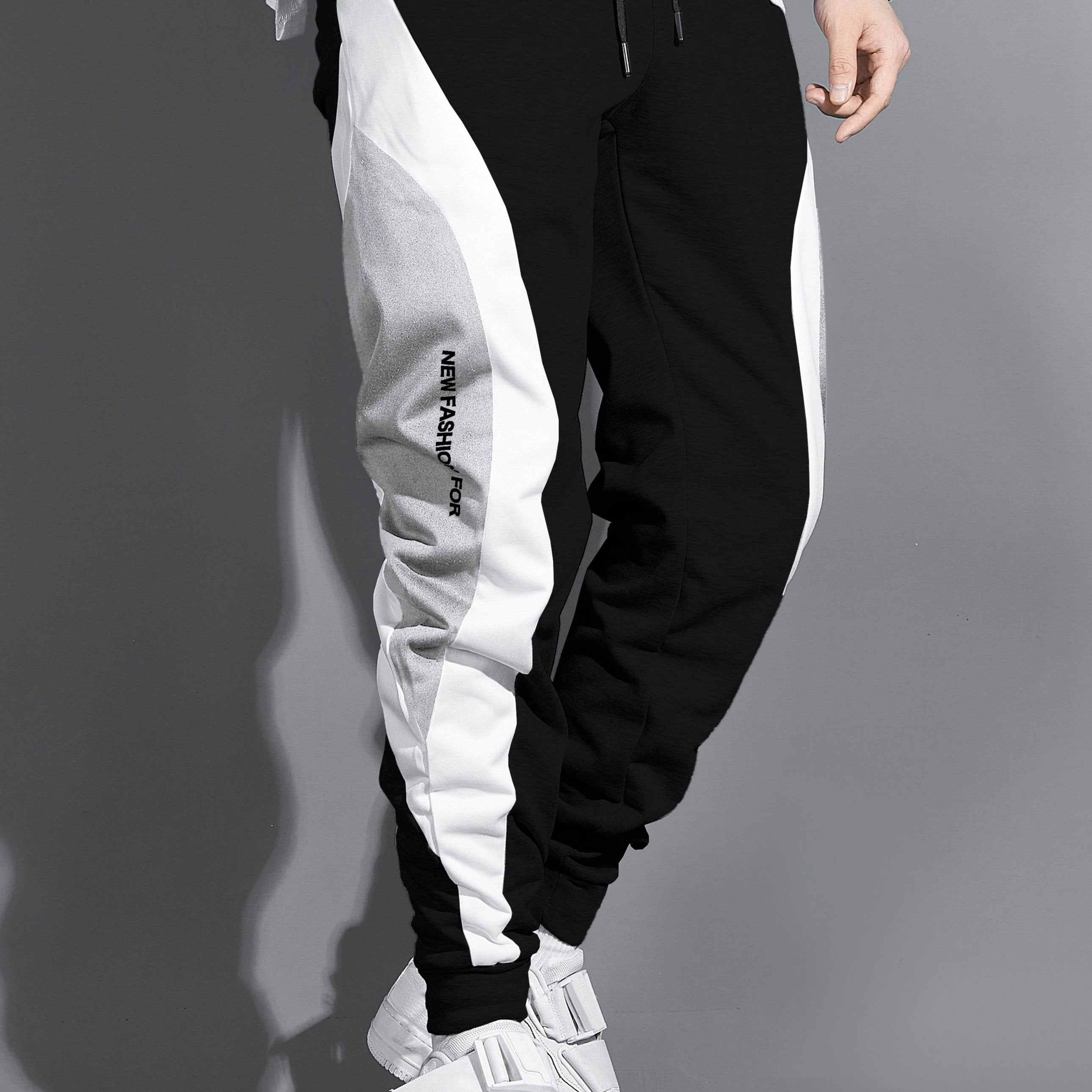 Men's Block Drawstring Sweatpants Pocket Casual Comfy Jogger Pants