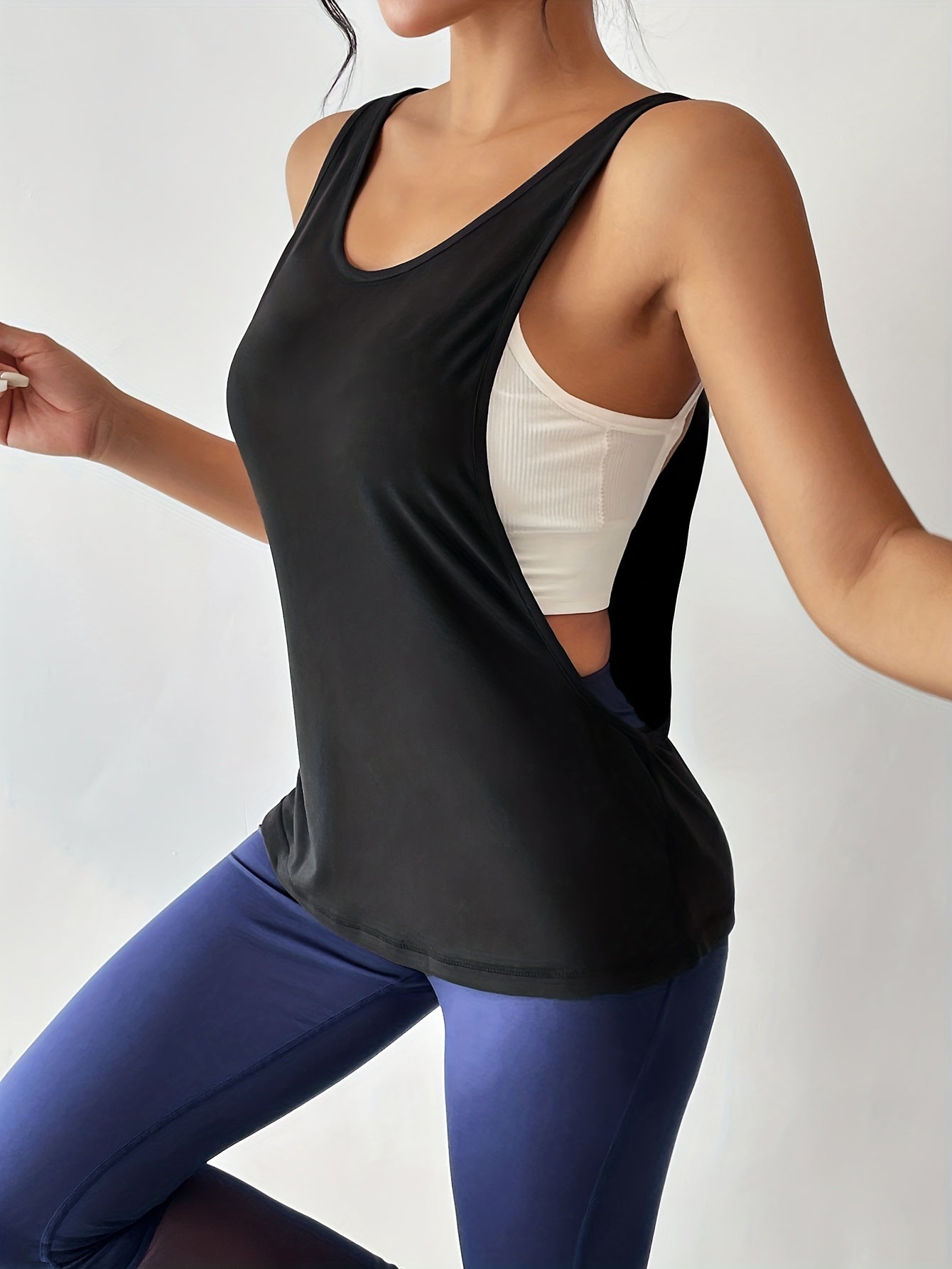 Sports Yoga Fitness Sleeveless T-shirt Round Neck Running Tank Top