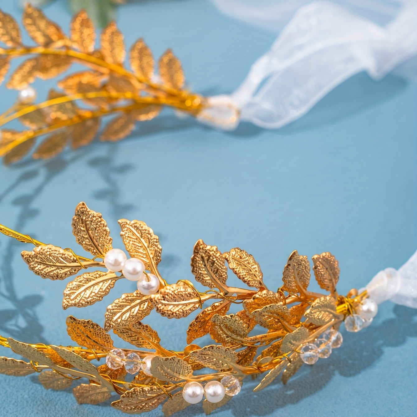 Golden Leaf Hairband Bridal Headdress Wedding Dress Accessories