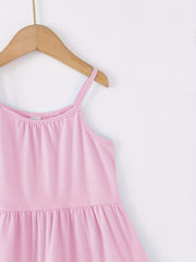 2pcs Toddler Girls Spaghetti Strap Swing Dress for Sunmmer
