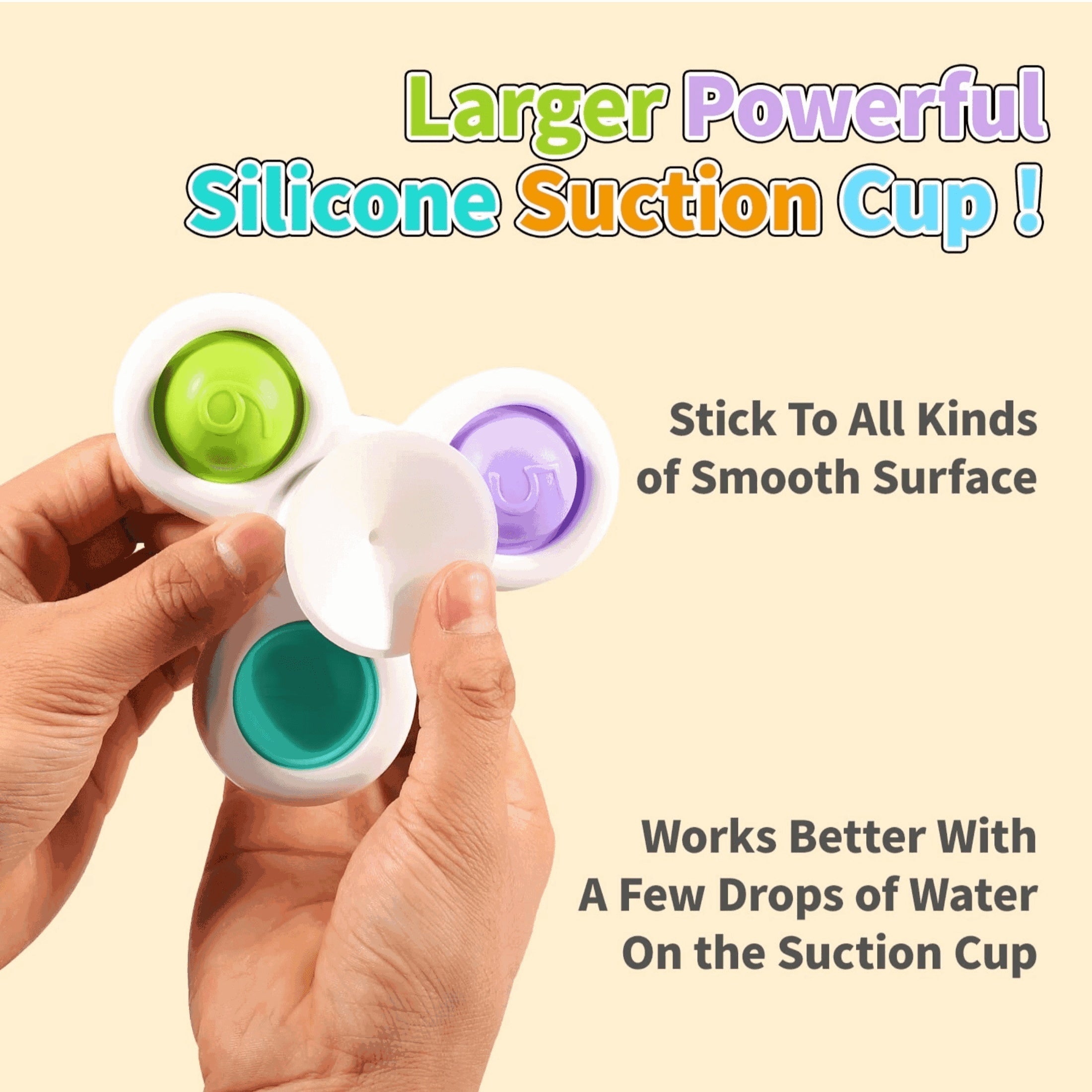 3Pcs Suction Cup Spinner Toys Kids Spinning Top Baby Sensory Bath Toys