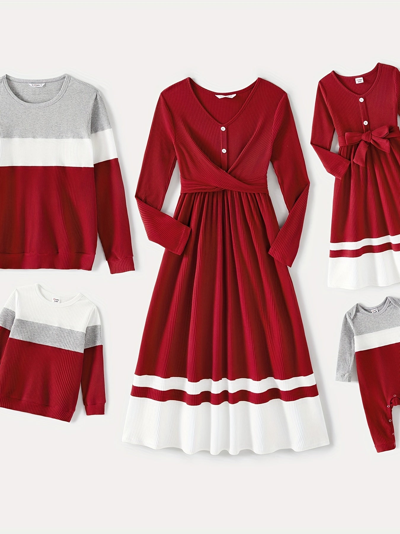 Ribbed Family Summer Outfits - Onesie Top Dress for Baby Kids Men Women