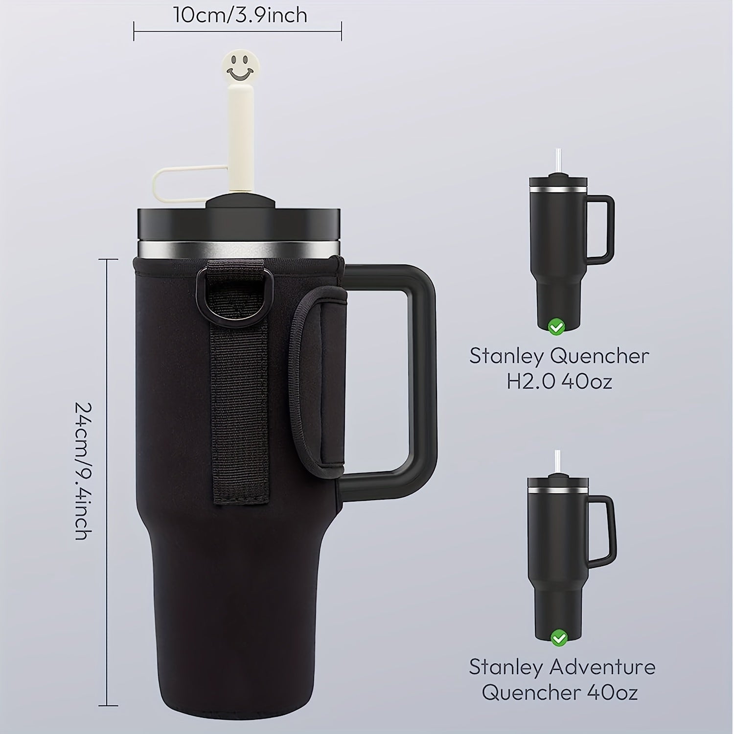 Water Bottle Carrier Bag for 30-40oz Tumbler with Adjustable Strap