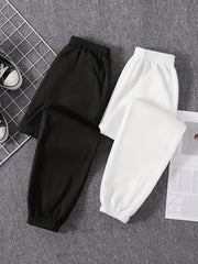2-Pack Mixed Elastic Waist Joggers for Women's Spring & Fall Casual Wear