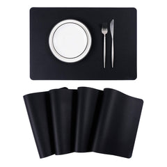 4pcs Solid Placemats Coasters Non Slip Waterproof