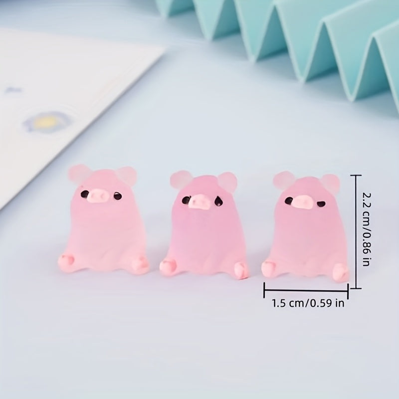 6pcs Glow Dark Piglet Garden Decoration Outdoor Home Holiday Decor
