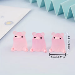 6pcs Glow Dark Piglet Garden Decoration Outdoor Home Holiday Decor
