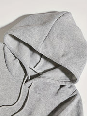 Flower & Letter Graphic Drawstring Sweatshirt