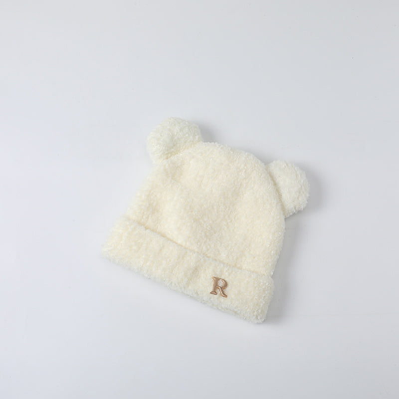 Winter Warm Beanie Hat Letter Small Ears Knitted Hat Winter Soft Knit Beanie
