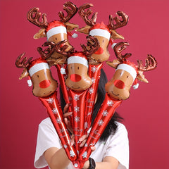 8pcs Christmas Foil Balloon Decoration - Deer, Snowman, Gingerbread Man