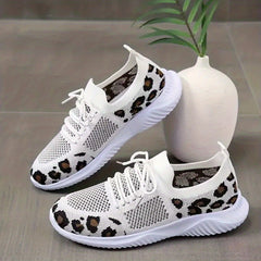 Men's Leopard Pattern Comfy Casual Shoes Non Slip Sneakers For Traveling Jogging