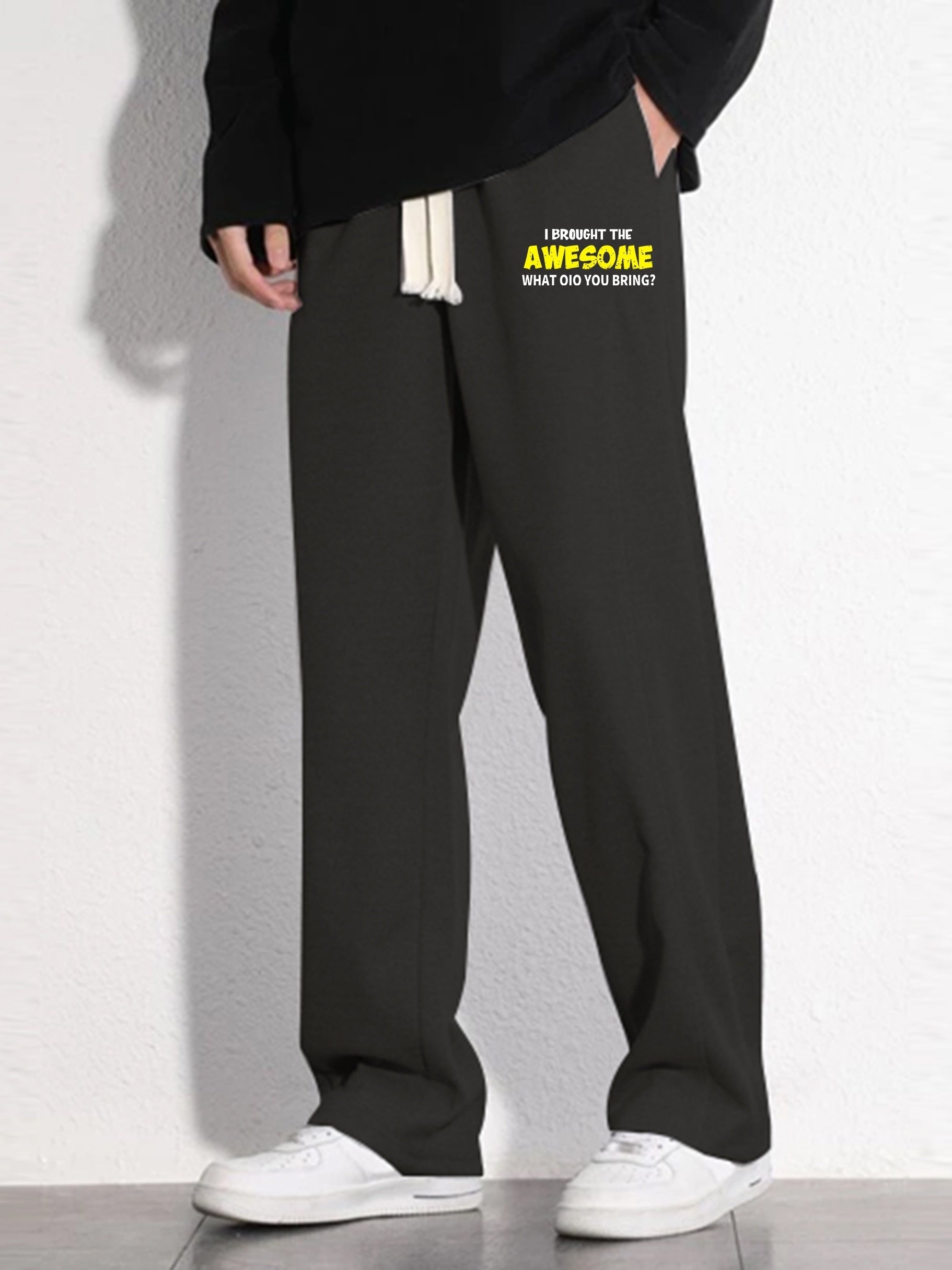 Letter Print Mopping Pants Men's Casual Joggers For All Seasons