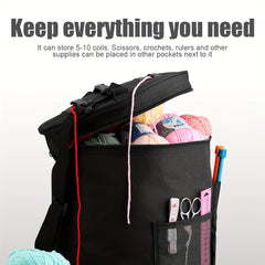 Large Capacity Yarn Storage Bag Barrel Shaped Knitting Organizer Bag