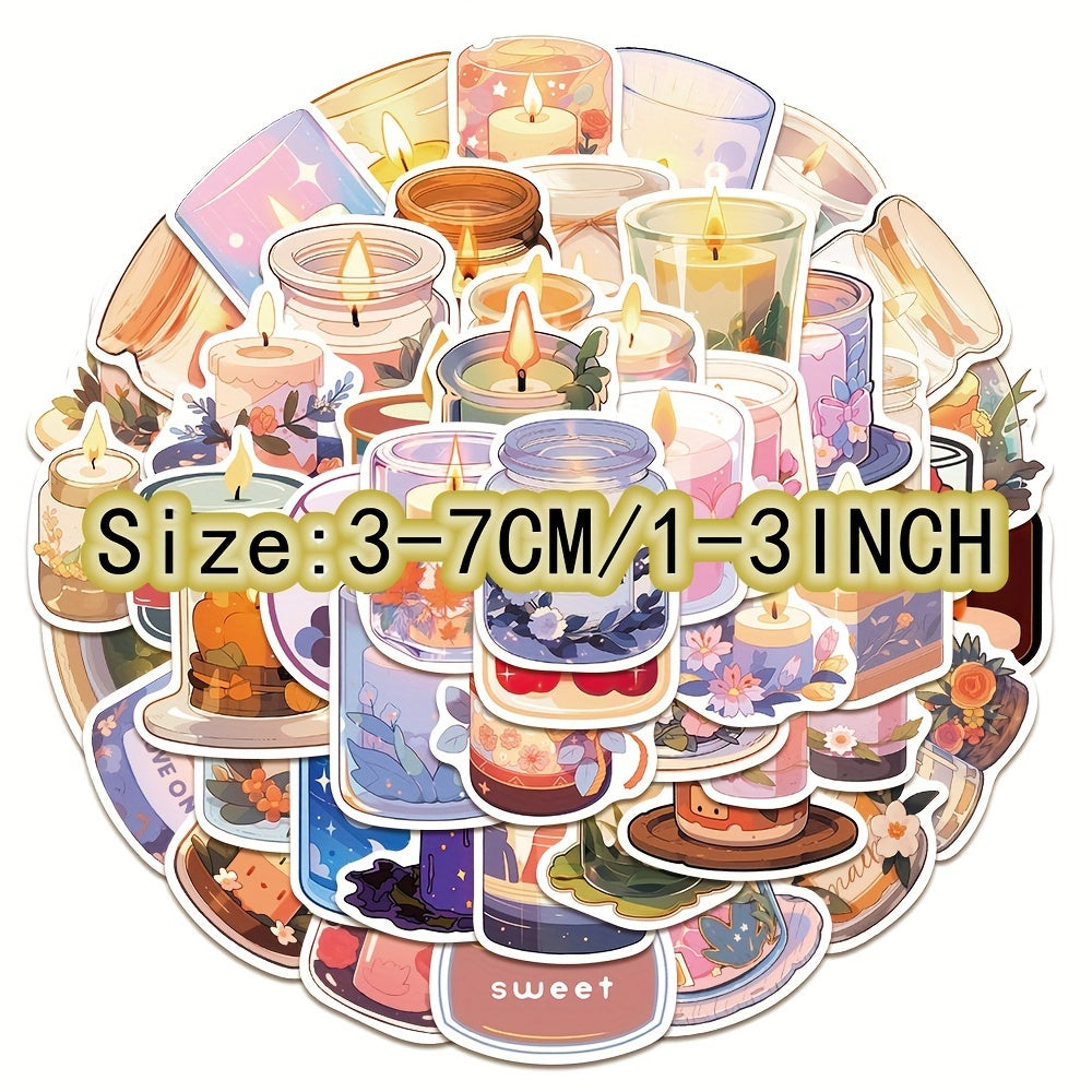 50pcs Fresh Aromatherapy Candle Series Stickers Laptop Helmet DIY Decoration