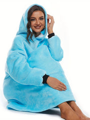 Women's Hooded Lounge Robe with Pockets