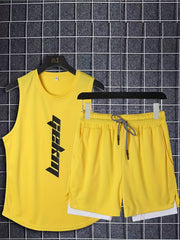 Men's 2 Piece Outfit Tanktop and Basketball Shorts Set
