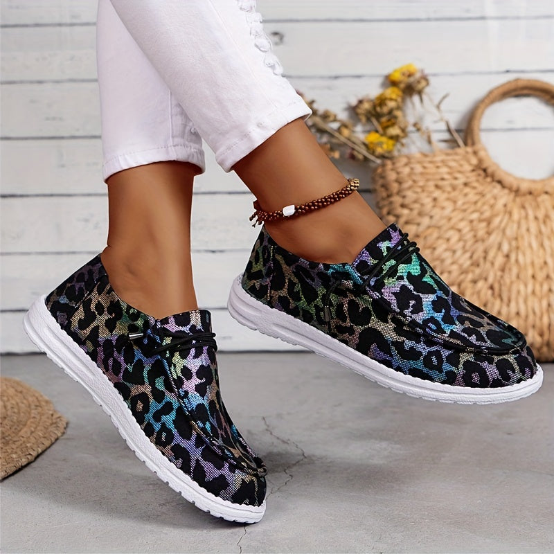 Colorful Leopard Pattern Shoes Lightweight Comfortable Walking Shoes