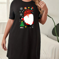 Santa Claus & Snowflake Print Lounge Dress