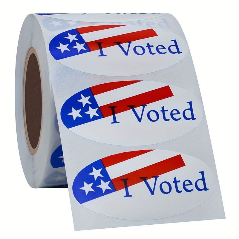 500pcs Oval American Flag I Voted Voting Election Stickers