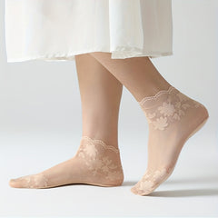 5 Pairs Floral Lace Short Socks Women's Stockings