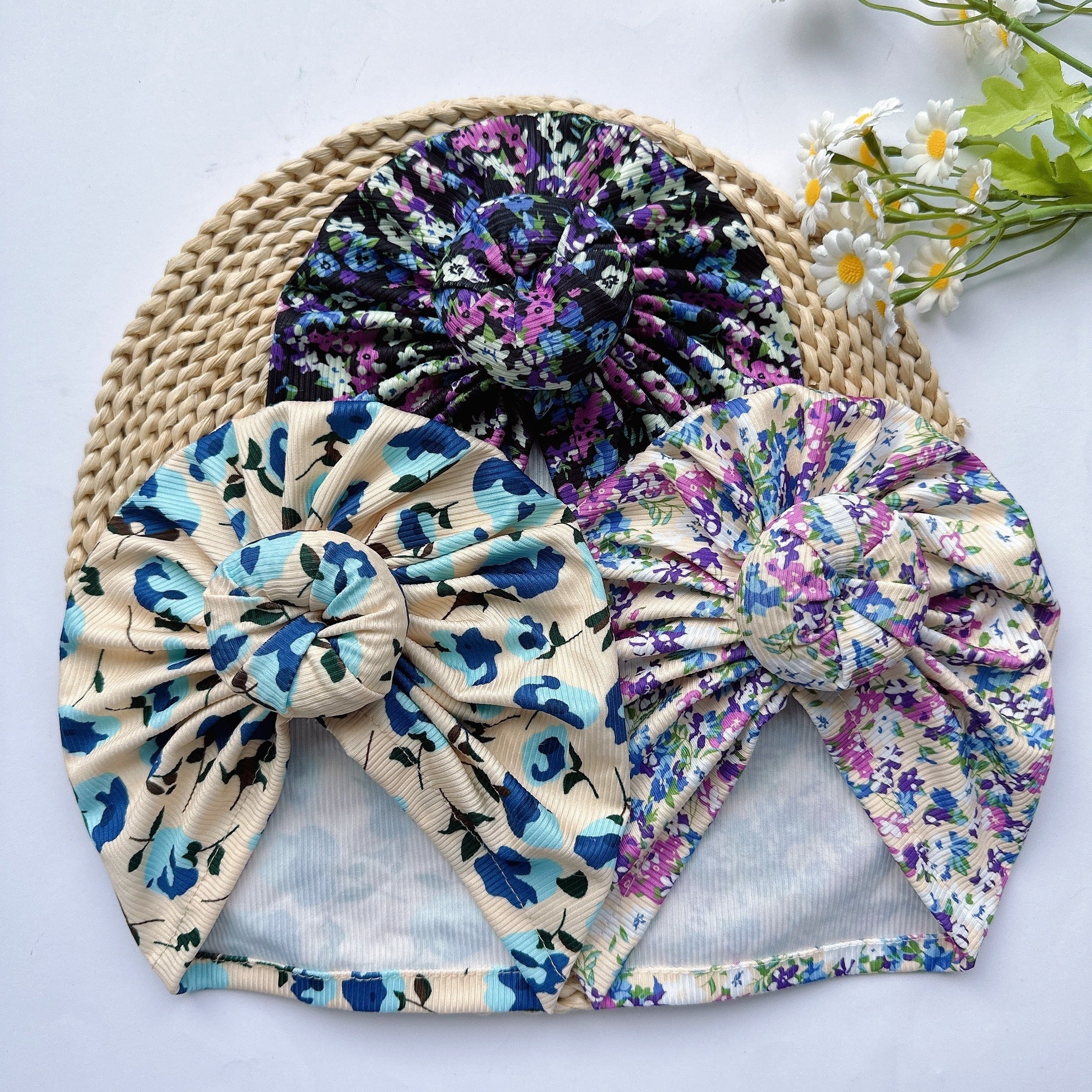 Soft Elastic Baby Donut Hat Girl Headwear Knotted Accessories