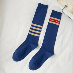 Striped Calf Socks Women's Knee High Stockings