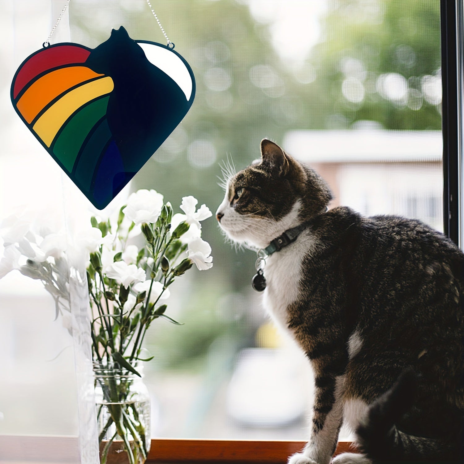 Rainbow Pet Sun Catcher Acrylic Window Hanging Decoration