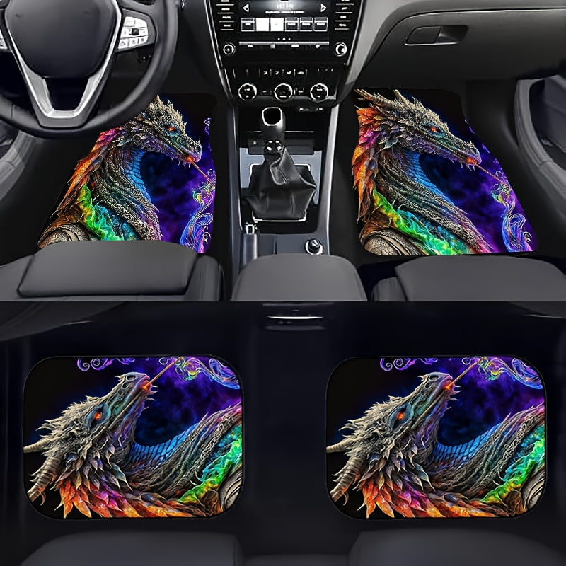 4pcs Car Floor Mats Non-slip Water Absorbent Stain Resistant Front Rear Seat