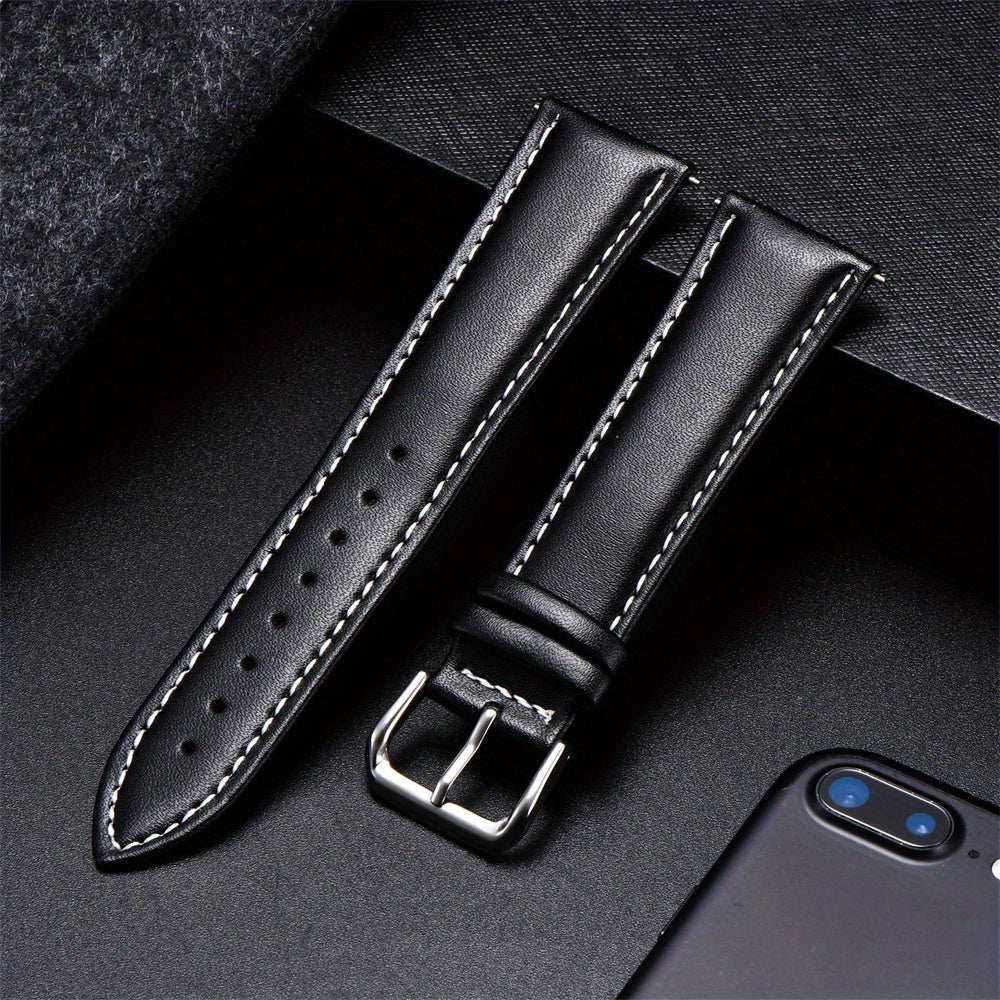 1pc Business PU Leather Strap 18 20 22 24mm Watch Strap