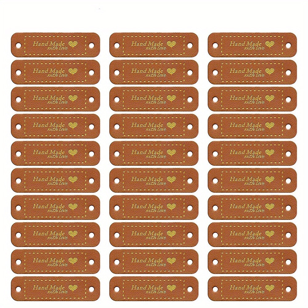 30pcs PU Leather Label Stitching Label DIY Sewing Label