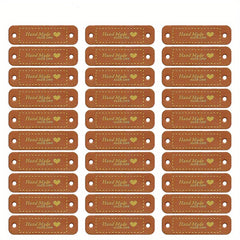 30pcs PU Leather Label Stitching Label DIY Sewing Label