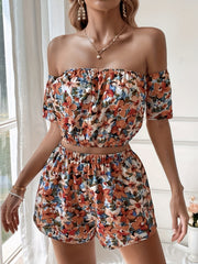 Boho Floral Print Vacation Two piece Set