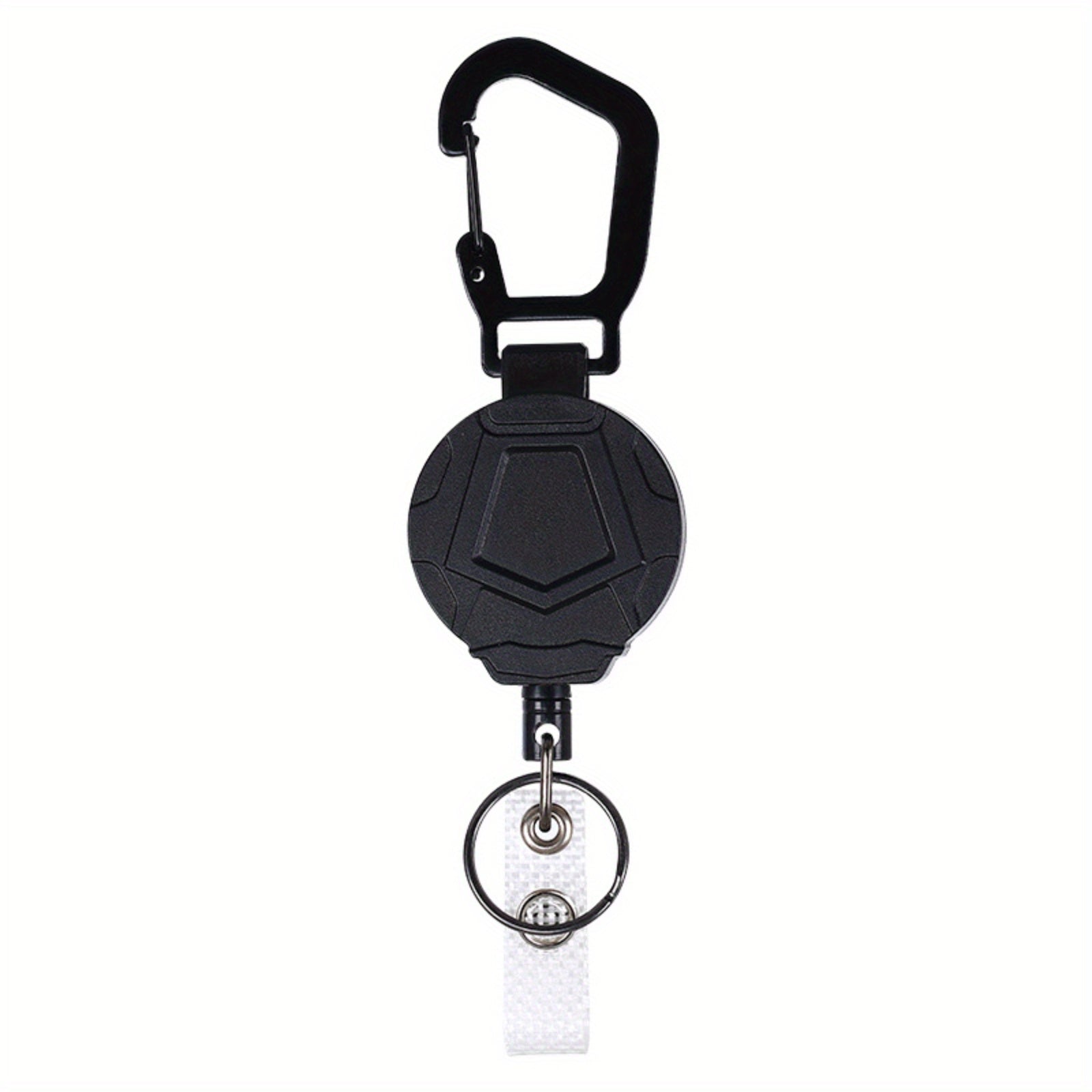 Retractable Key Chain w/ Carabiner & Steel Wire Cord for Camping Hiking