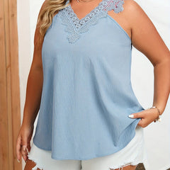 Lace V Neck Tunic Tank Top