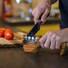 3-in-1 Kitchen Sharpener with Wooden Handle