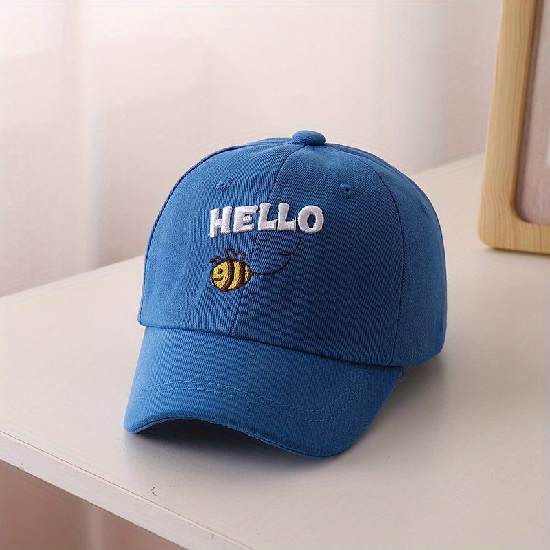Kids Bee Embroidered Baseball Cap Sun Protection Hat