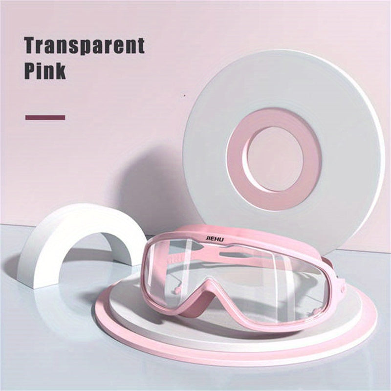 Adult Waterproof Swimming Goggles Large Frame Anti Fog Glasses