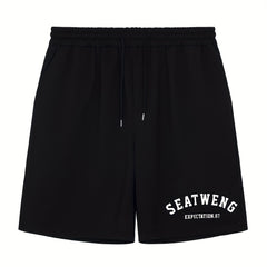 SEATWENG Men's Athletic Print Shorts for Cycling Fitness Gym - Summer Shorts