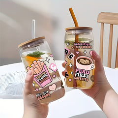 UV DTF Transfer Sticker 1 Sheet for DIY Waterproof Decal on 16OZ Tumbler
