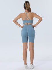 Seamless Workout Sets High Waist Yoga Biker Shorts & Sports Bra Activewear